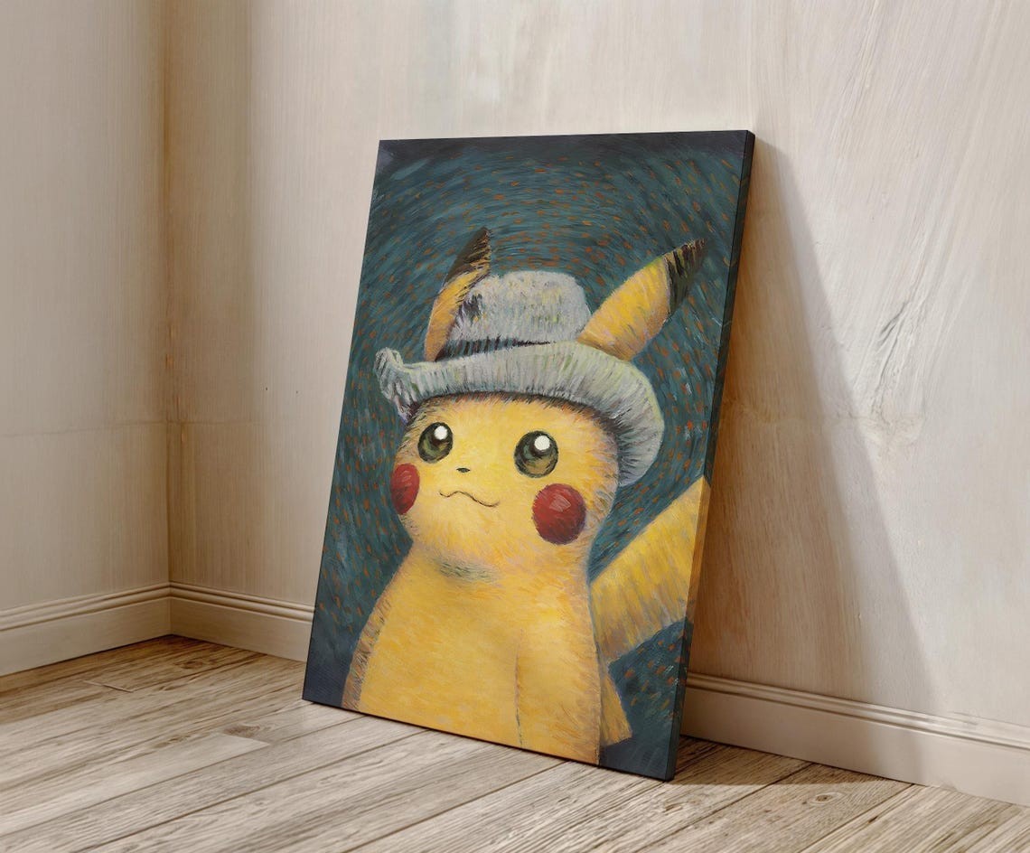 Pikachu Van Gogh Canvas Poster – Portrait Style Wall Art, Ready to Hang gallery