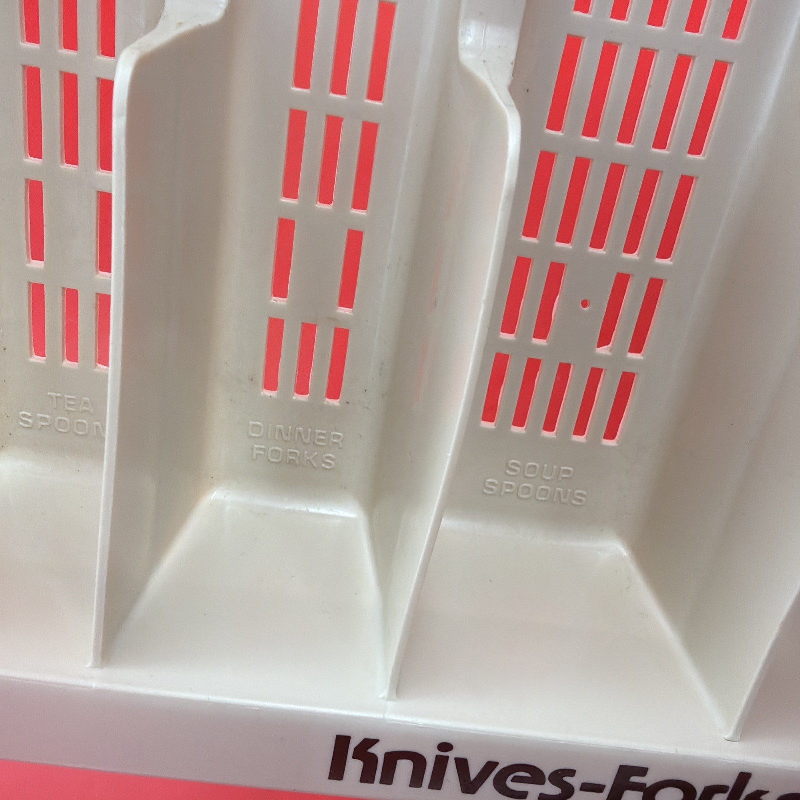 Vintage Hard Plastic Silverware Flatware Tray Organizer Off White Cream gallery