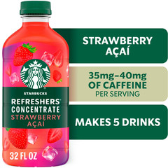 Starbucks Refreshers Concentrate Strawberry Acai, Refreshing Drink, Cold 32fl oz