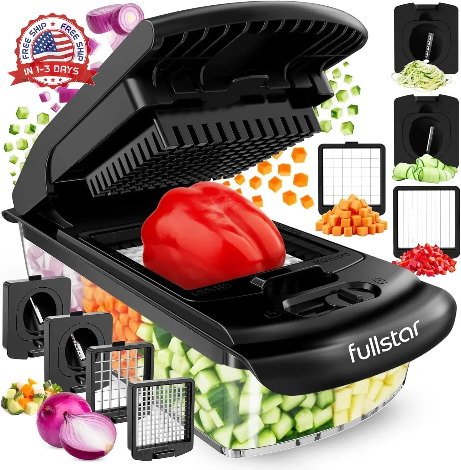 Fullstar The Original Pro Chopper - Vegetable Chopper and Spiralizer, Food Chopp gallery