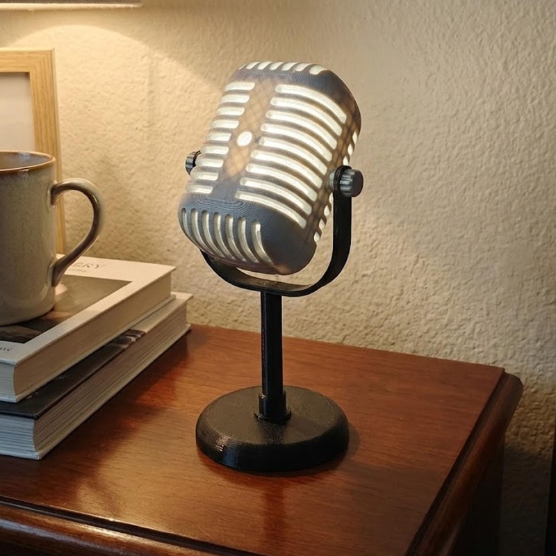 Decorative Microphone LED Night Light Lamp - Perfect Desk Gift for All Rooms gallery