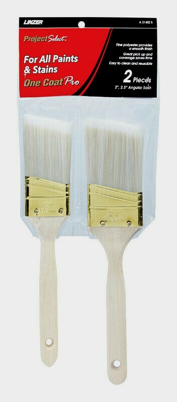 Linzer Project Select ONE COAT PRO 2 & 2.5" Angle PAINT BRUSH SET Stain 21402