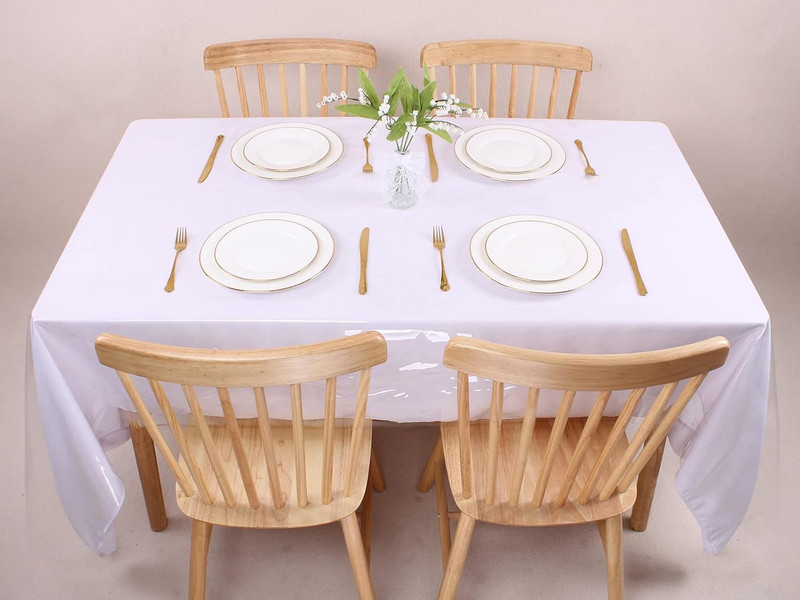 Clear Plastic Table Cover Protector 54 X 54 Inch Square Transparent Sheet Tablec gallery