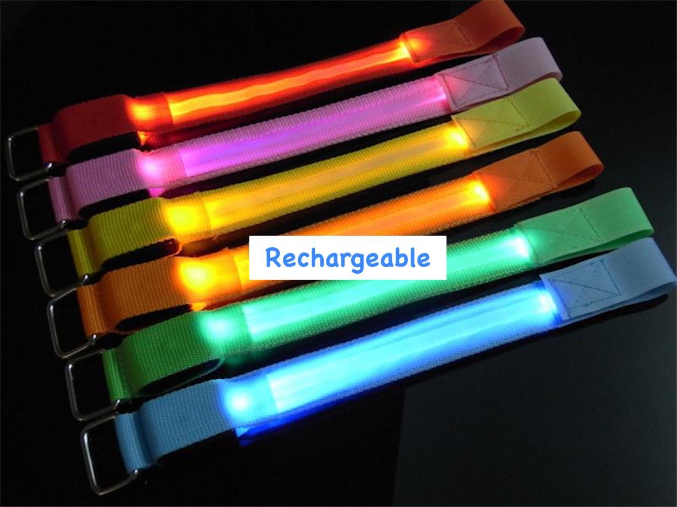 Rechargeable LED LIGHT ARMBAND/ANKLE BAND Glow Flash running sport bike cycling gallery