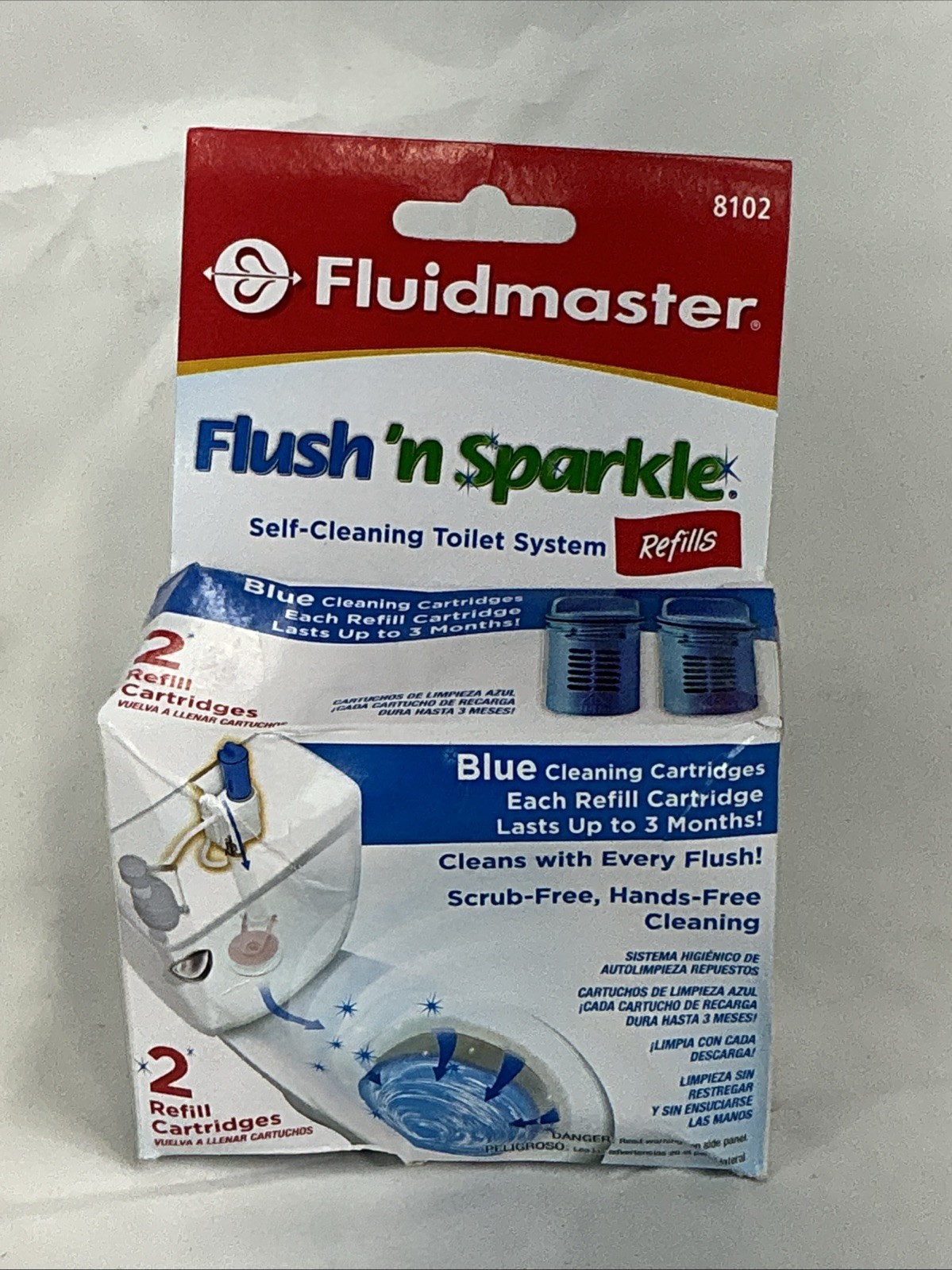 Fluidmaster Flush 'n Sparkle Automatic Toilet Bowl Cleaning 2 Refill Cartridges gallery