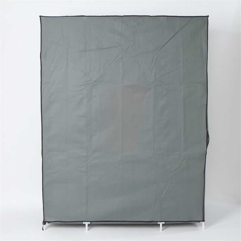 5-Layer 12-Compartment Portable Closet Wardrobe Gray 133x46x170cm gallery