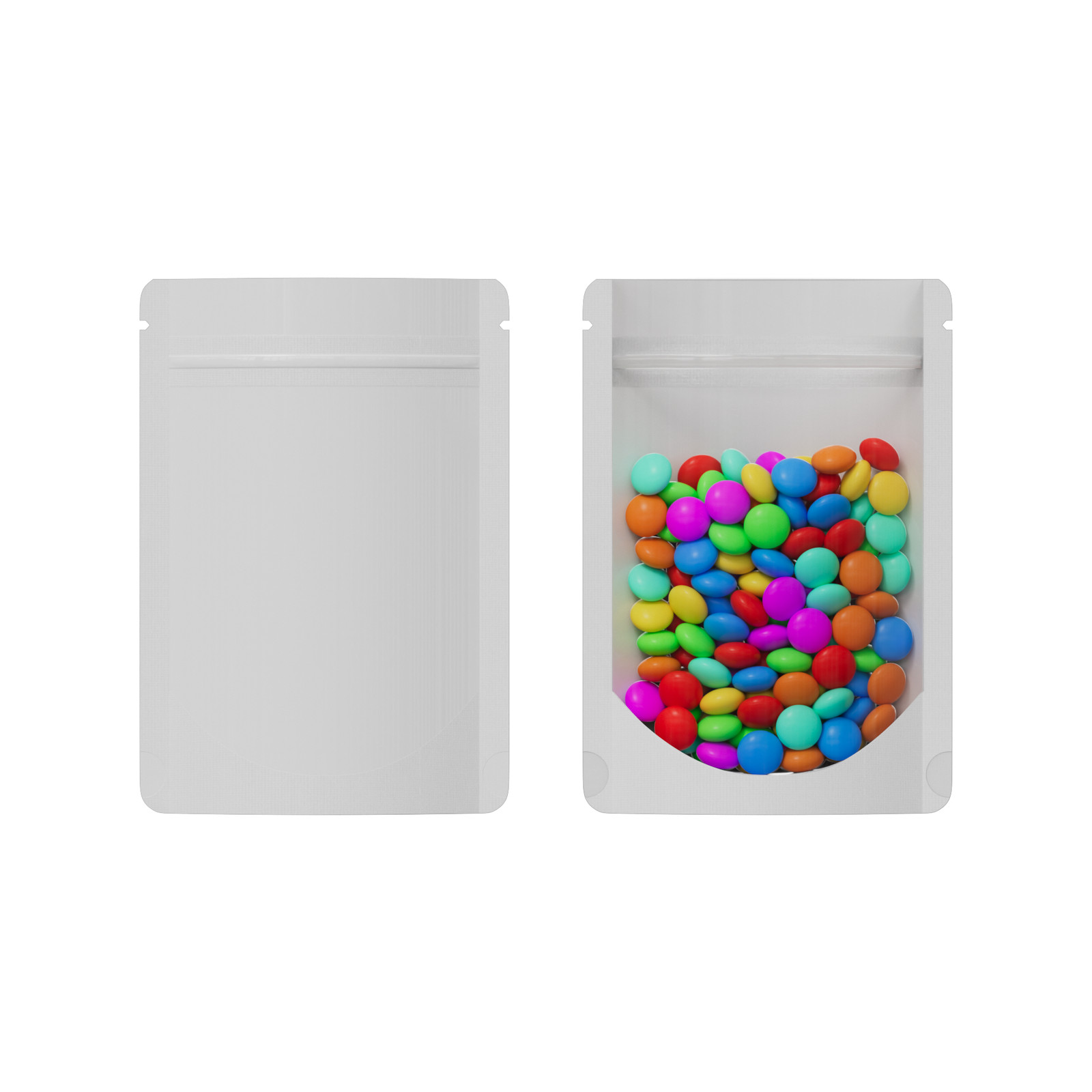 100/500/1000 Clear & White Stand Up Resealable Freeze Dried Candy Packaging Bags gallery