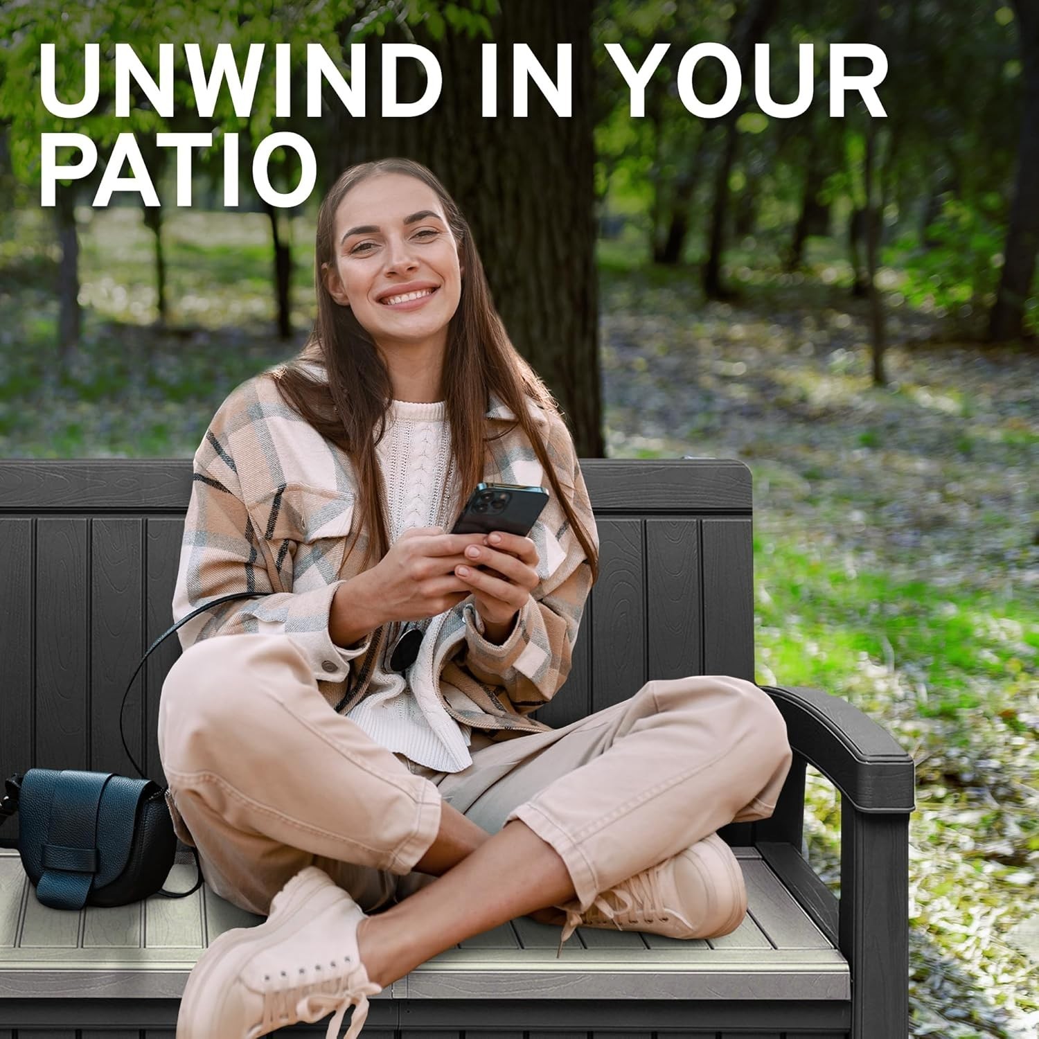 2 Seat Outdoor Storage Bench - 60 Gallon Capacity - Weatherproof gallery