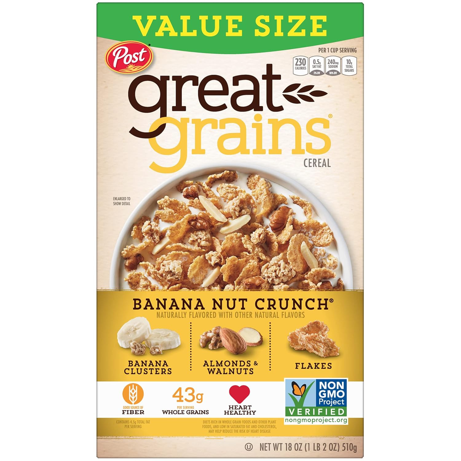 Post Banana Nut Crunch Breakfast Cereal, Non GMO Project Verified, Heart Health gallery