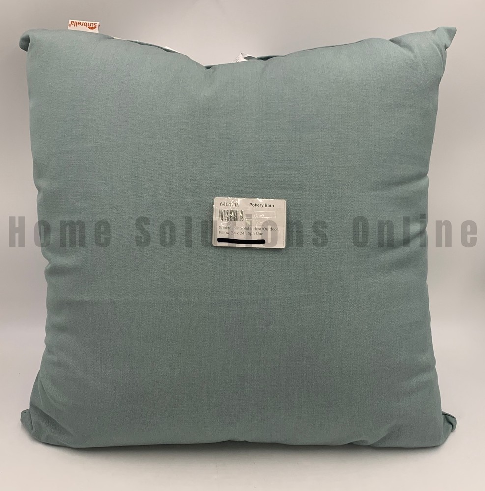 Pottery Barn Sunbrella® Solid Indoor Outdoor Pillow Spa Blue 24" #S6045