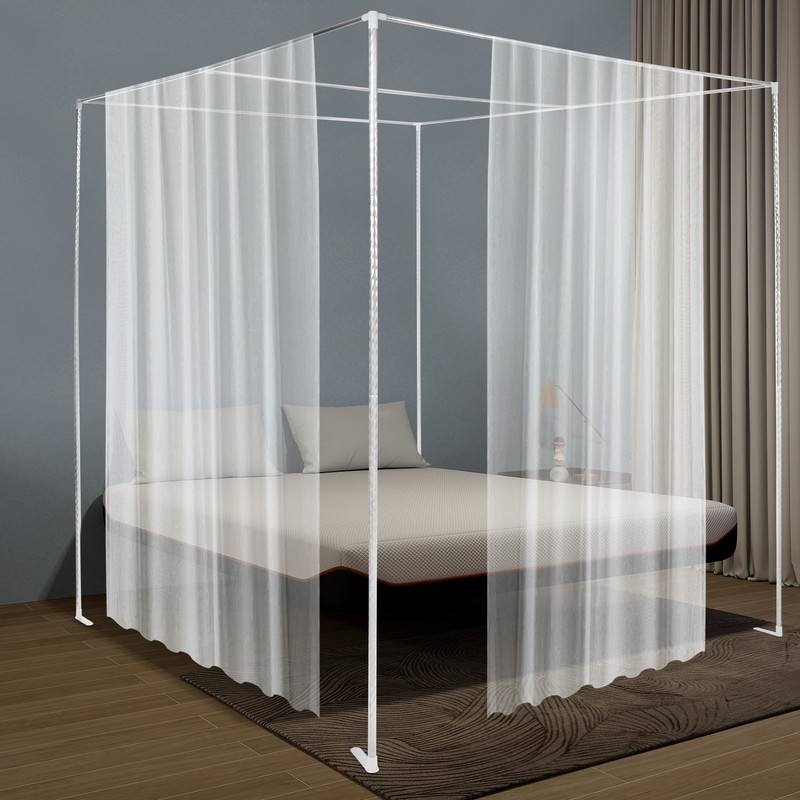 Modern Canopy Bed Frame 2*2*2m Rectangular Mosquito Net Bracket Floorstanding gallery