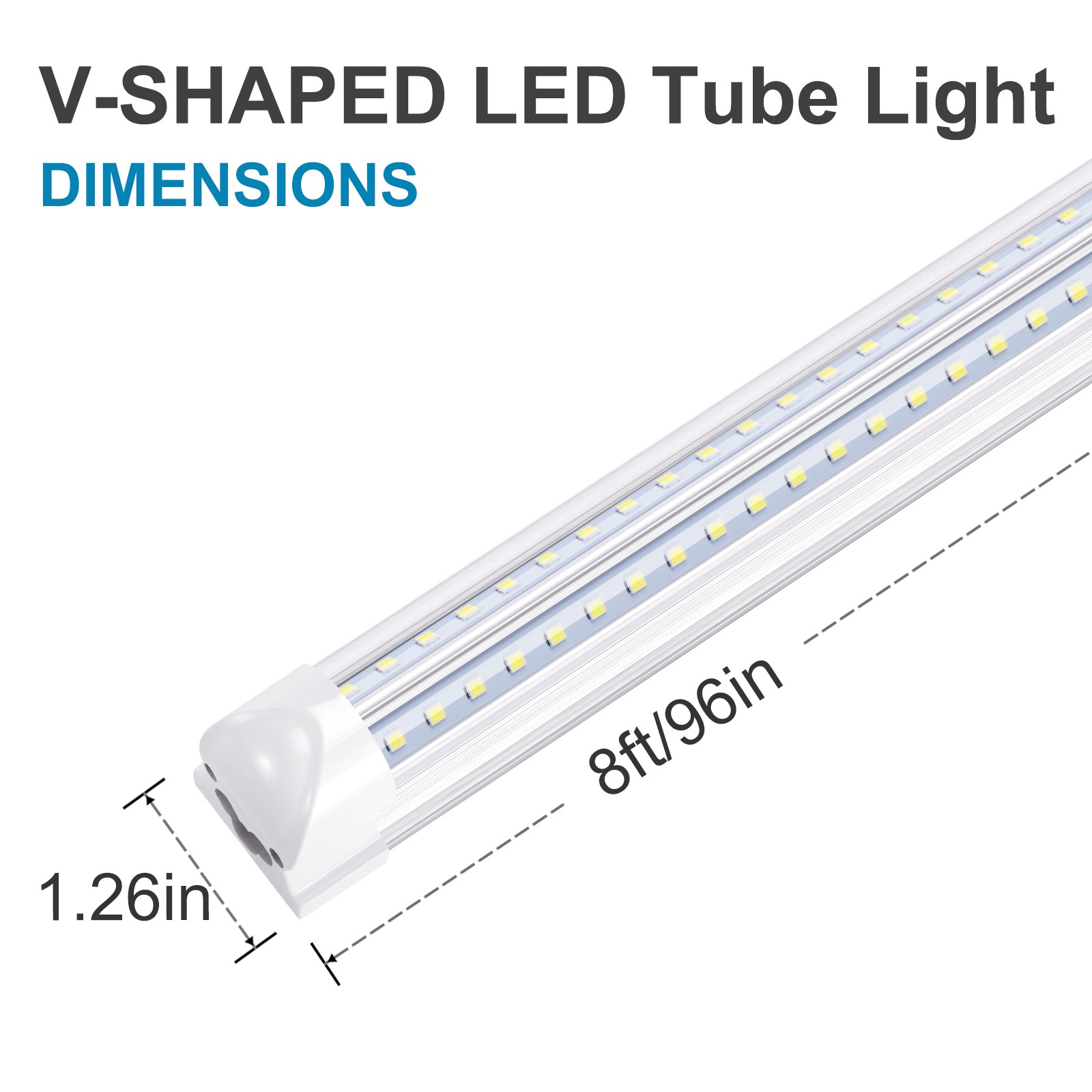 72W 8FT Led Shop Lights Fixture T8 Integrated 8 Foot Led Tube Light Warehouse gallery