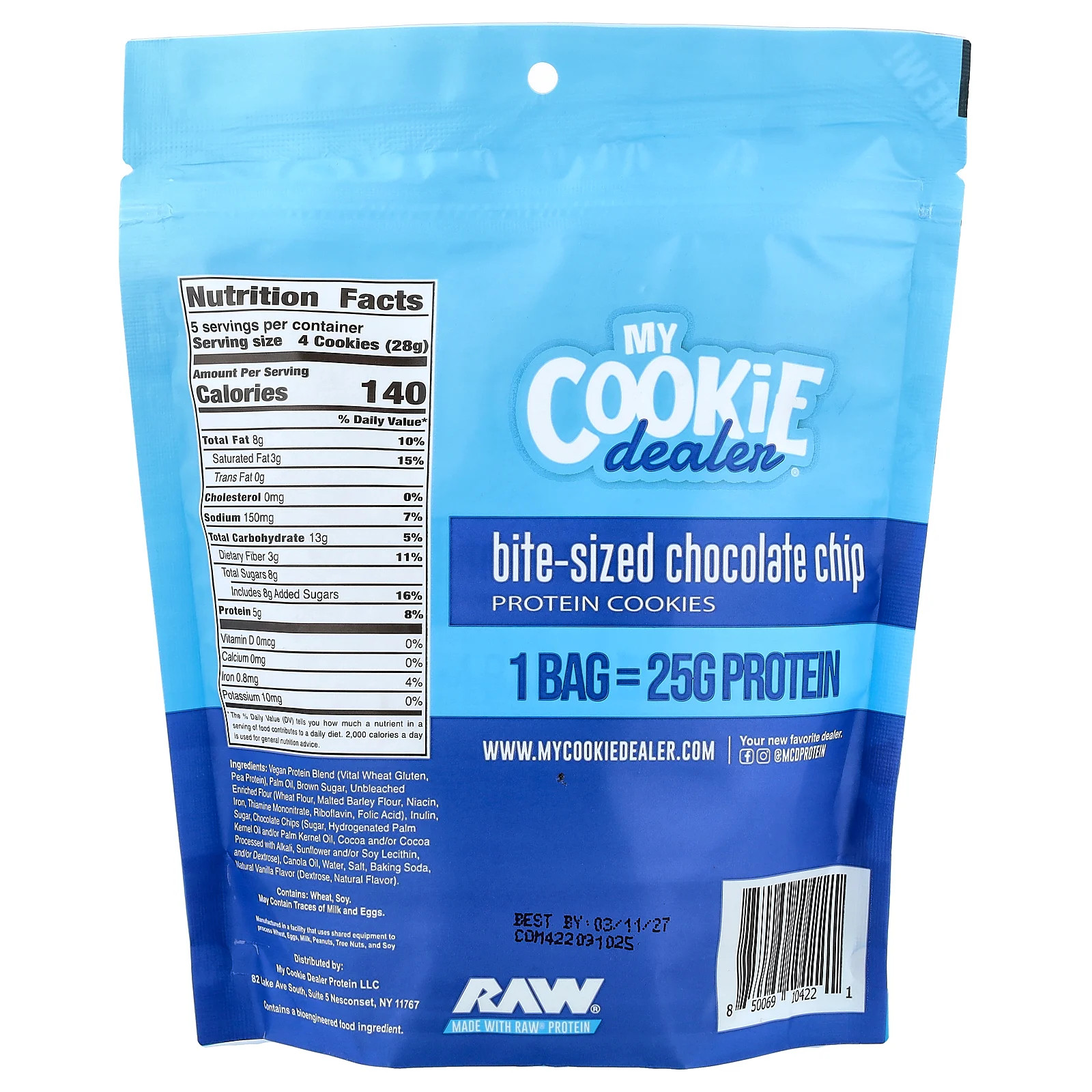 Bite-Sized Protein Cookies, Chocolate Chip, 5 oz (142 g) gallery