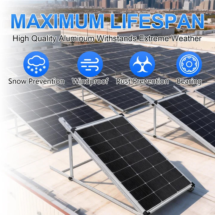 45 inch 0 - 90°Adjustable Solar Panel Mounting Brackets Kit (1/2/4Set) RV System gallery