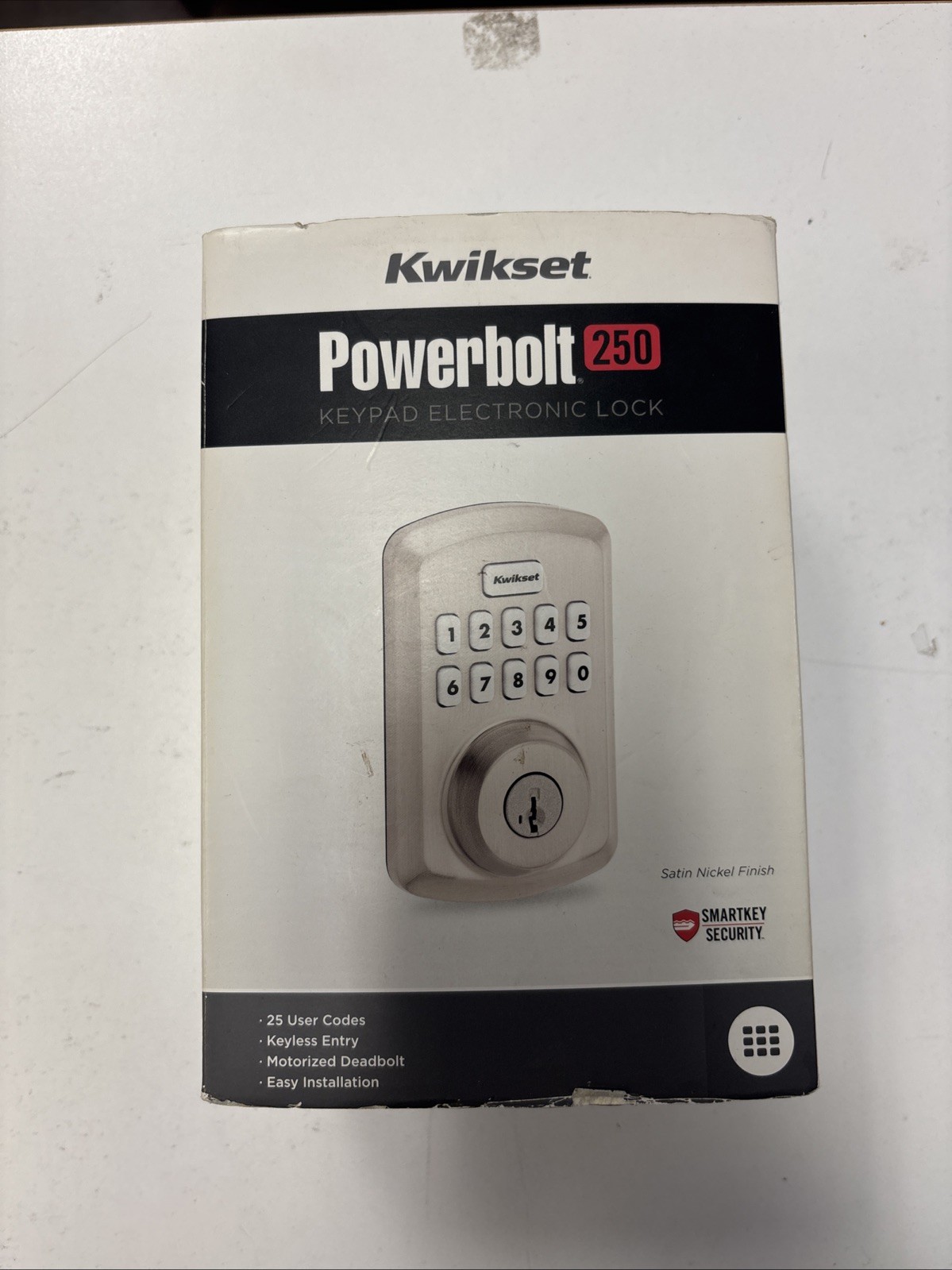 Kwikset Powerbolt 250 10-Button Electronic Deadbolt Door Lock Satin OPEN BOX gallery