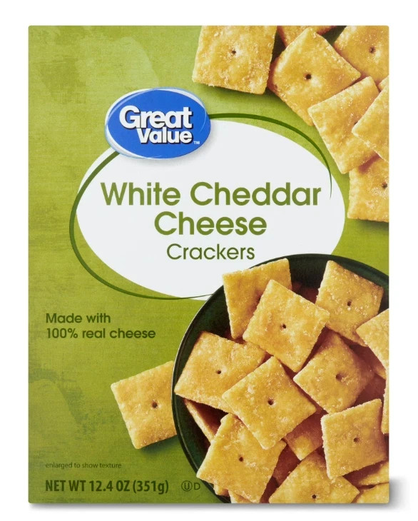 (2 pack) GREAT VALUE 12.4 OZ WHITE CHEDDAR CHEESE CRACKERS gallery