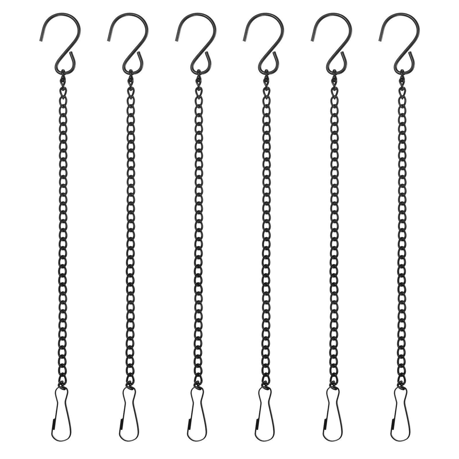 6Pcs 25cm/9.8in Hanging Chain with Hooks for Bird Feeder Planter Lantern Black gallery