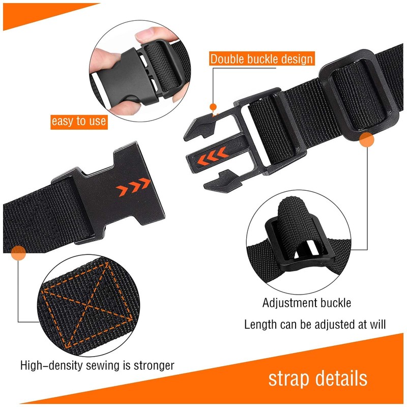 Adjustable Nylon Tie Down Straps with Buckle - 4 Pack, 6 Feet, Black gallery