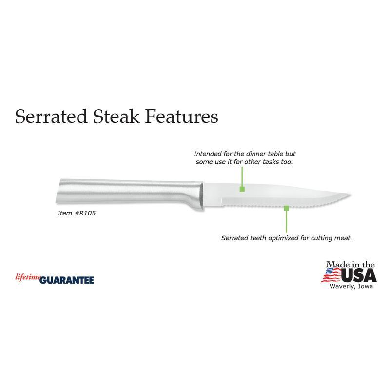 Rada R105 Steak Knife serrated edge, grilling, Made in USA, L/R Super sharp NEW gallery