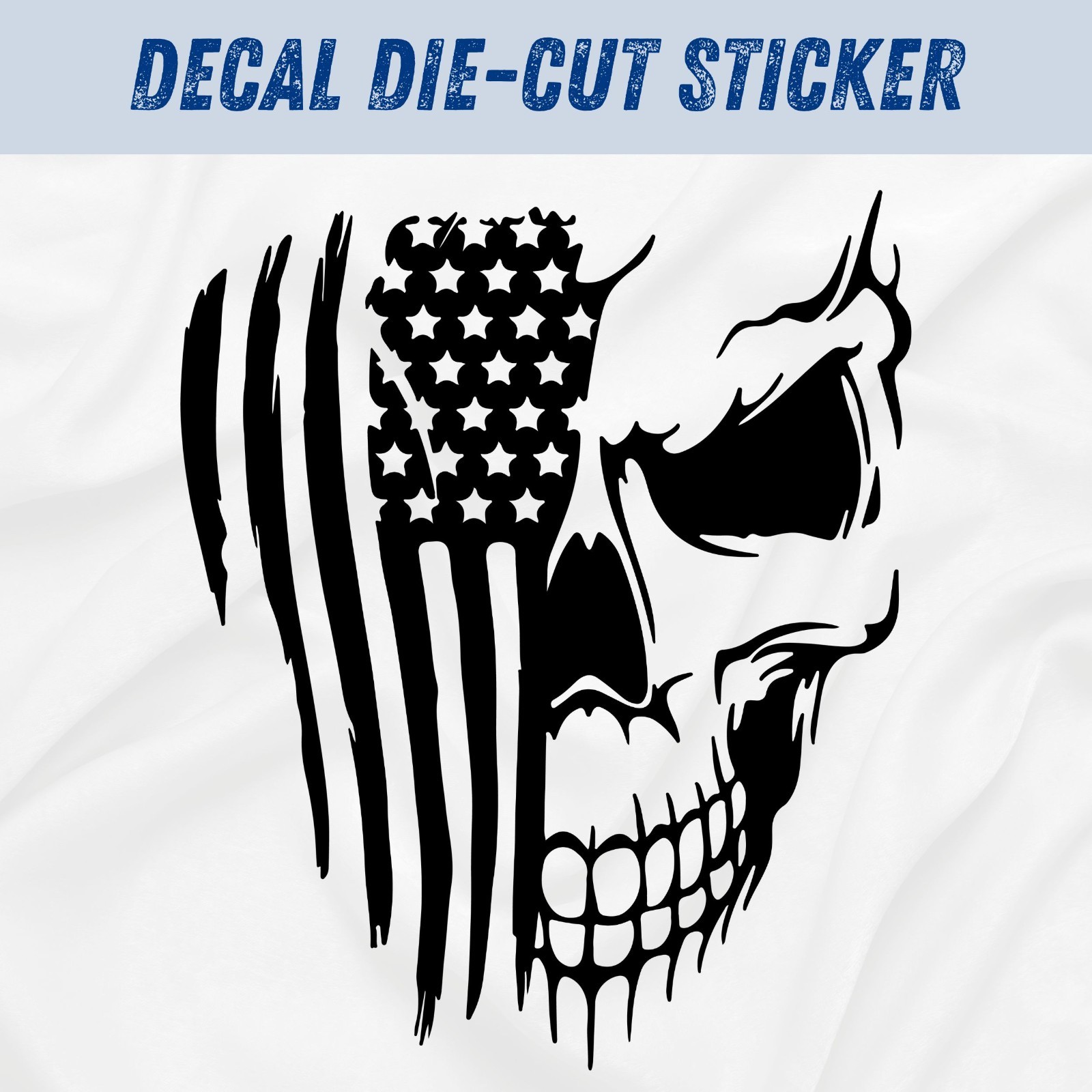 Distressed Skull America Flag Skeleton Vinyl Car Decal Sticker USA Truck Window gallery