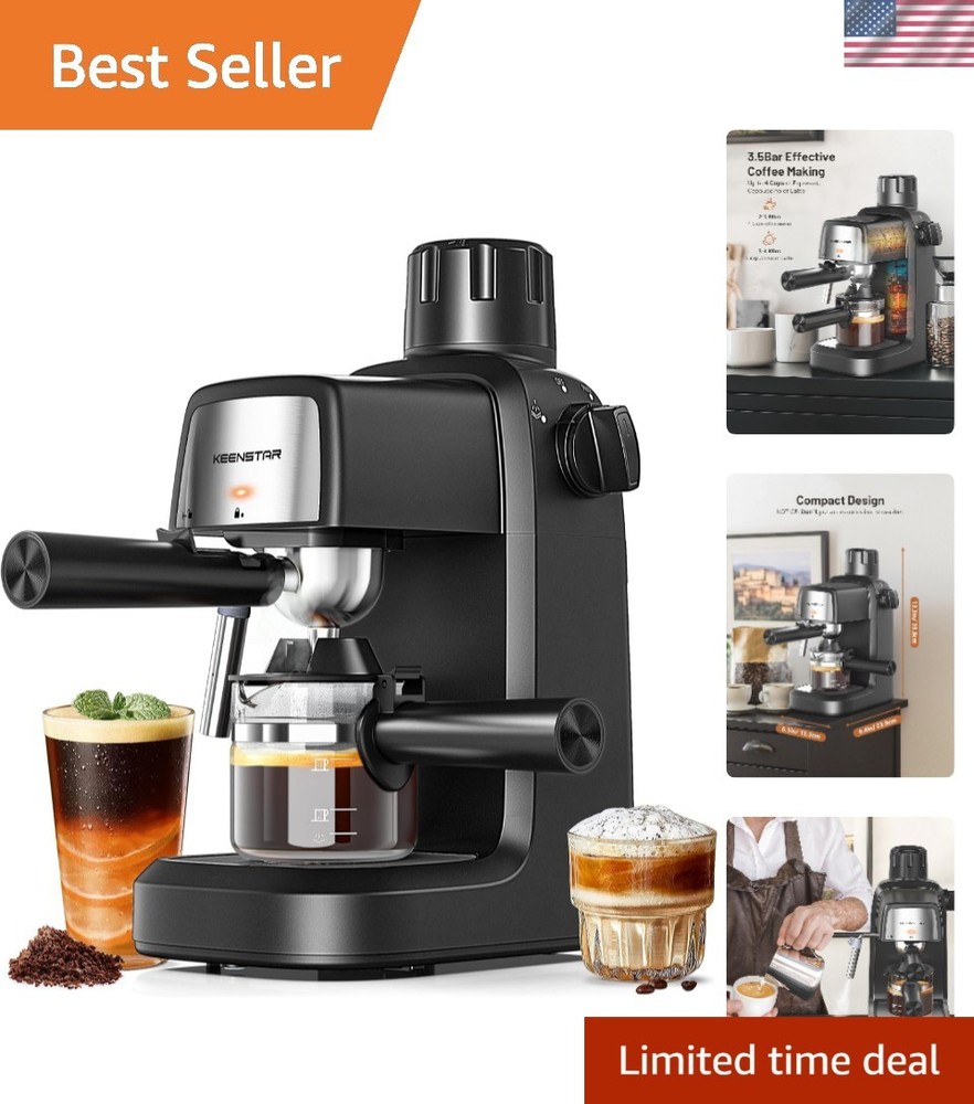 Espresso Machine Coffee Maker Cappuccino Latte Milk Frother 3.5Bar 800W
