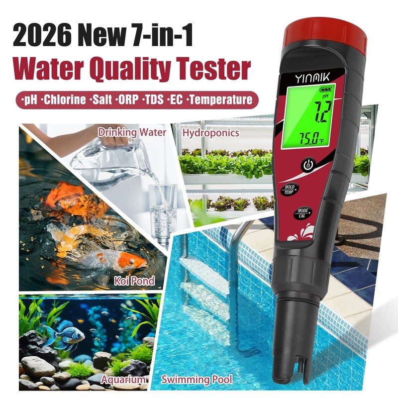 Pool Chlorine pH Meter Digital Salt pH Tester for Salt Water Pool Hydroponic ... gallery