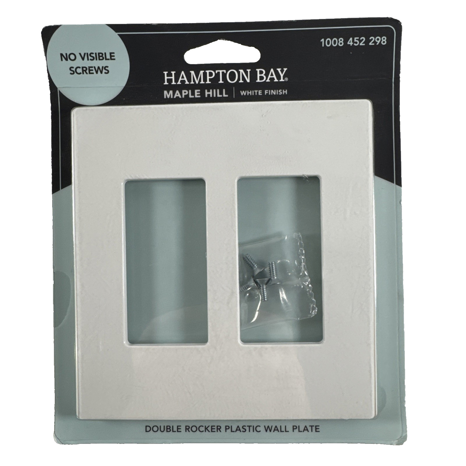 NEW Hampton Bay Maple Hill No Visible Screws PLASTIC Wall Plate DOUBLE ROCKER gallery