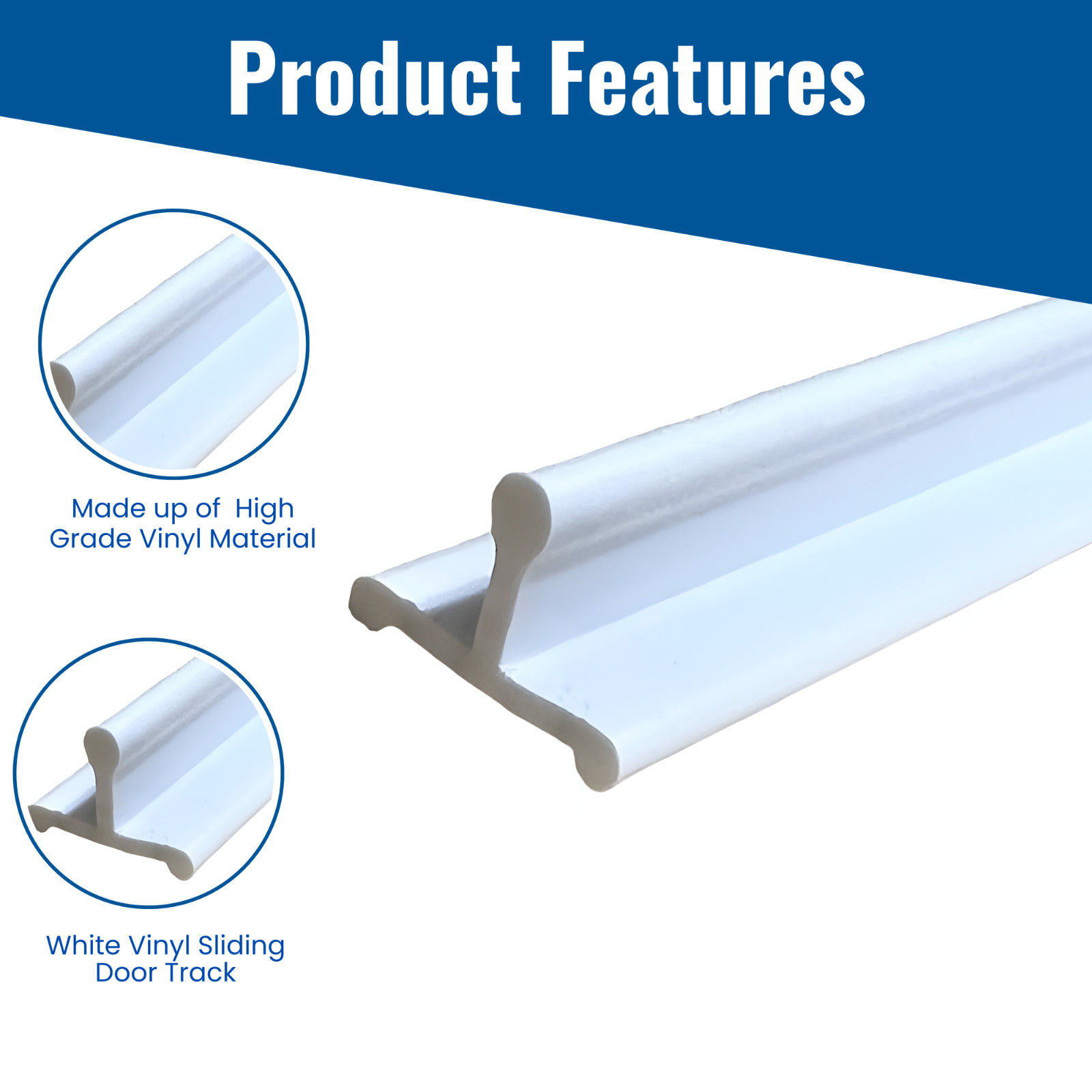 KC Hardware Vinyl Sliding Screen Door Track, Sliding Door Bottom Track Vinyl-1 gallery