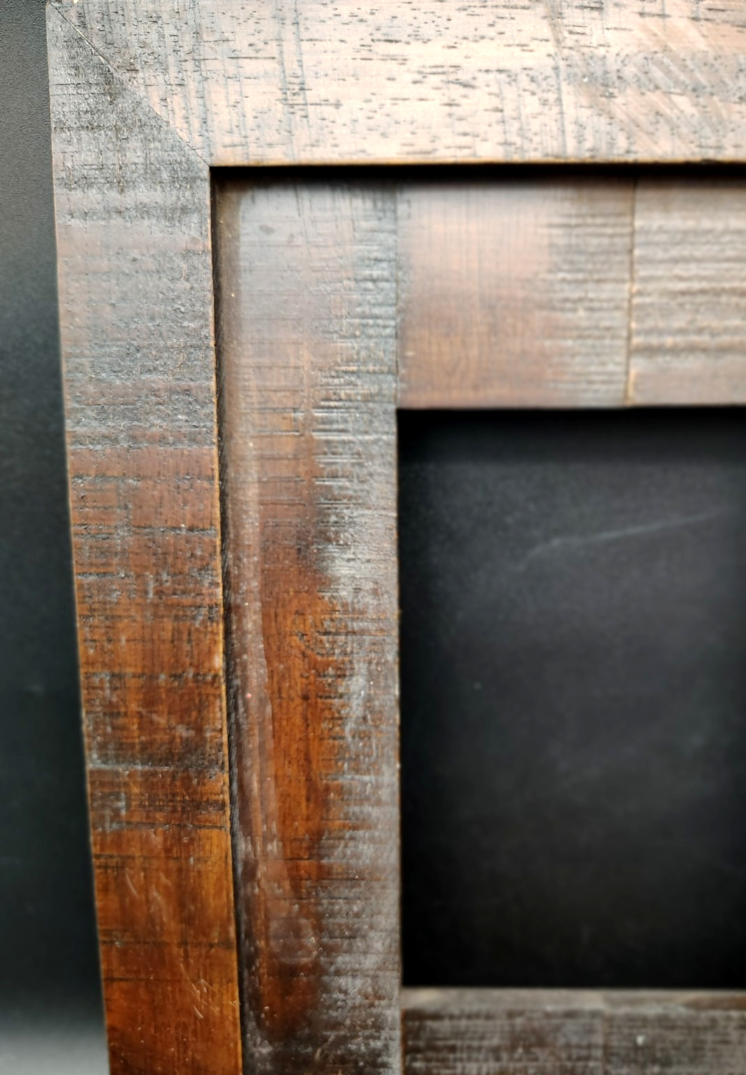 Rustic Reclaimed Wood Picture Frame Distressed Hand Hewn Boards Rich Brown 14x11 gallery