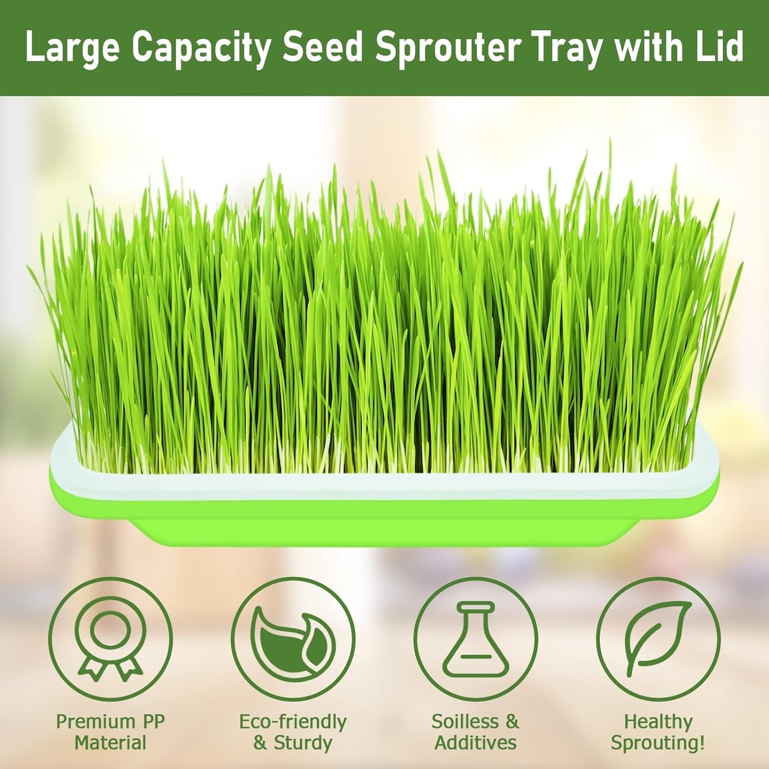 12 Complete SETS Seed Sprouter Tray with Drain Holes Nursery Microgreens Growing gallery