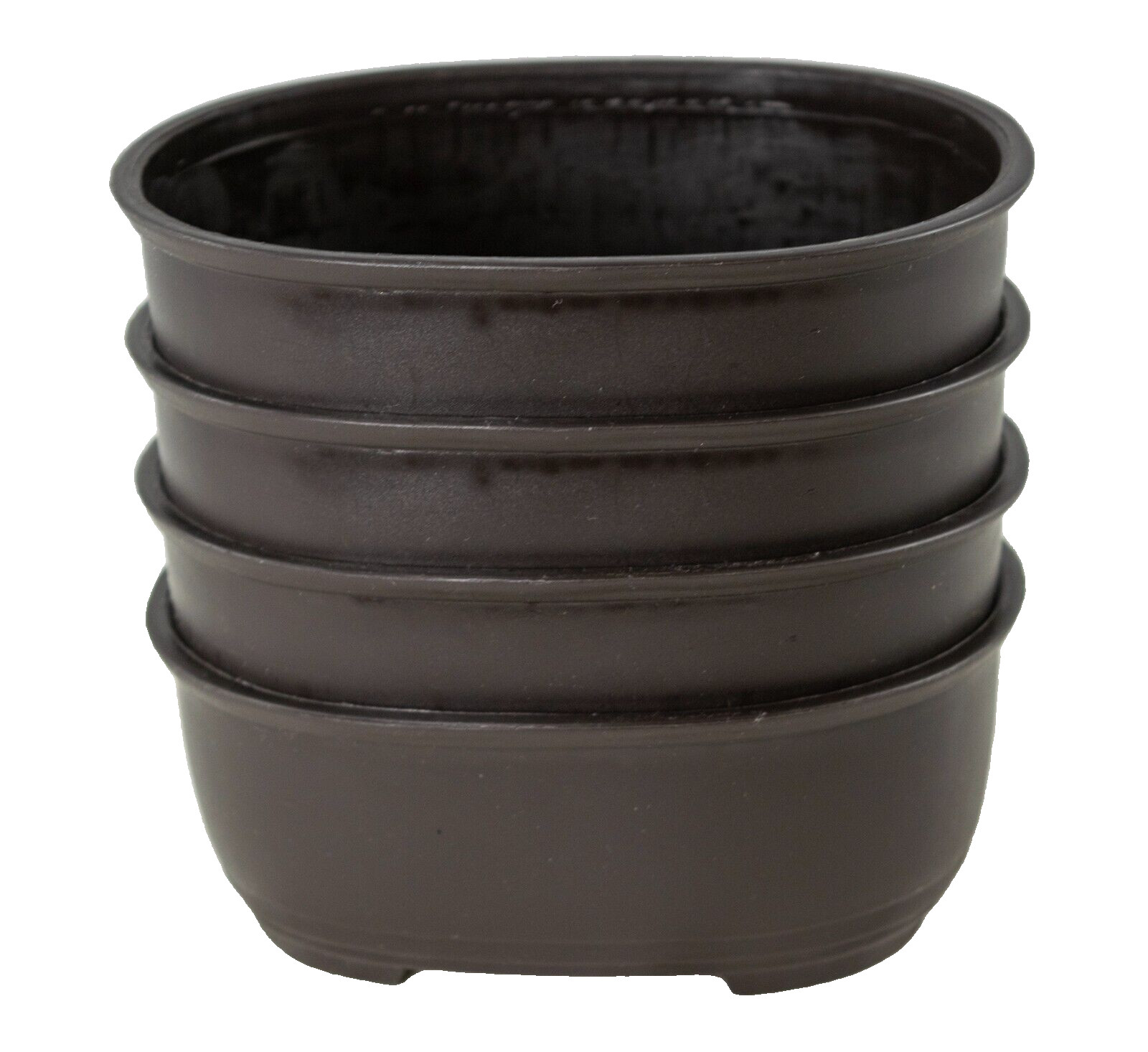 4 Japanese Oval Plastic Bonsai Pot, Cactus & Succulent Planter 5.25"x 4.25"x 2" gallery