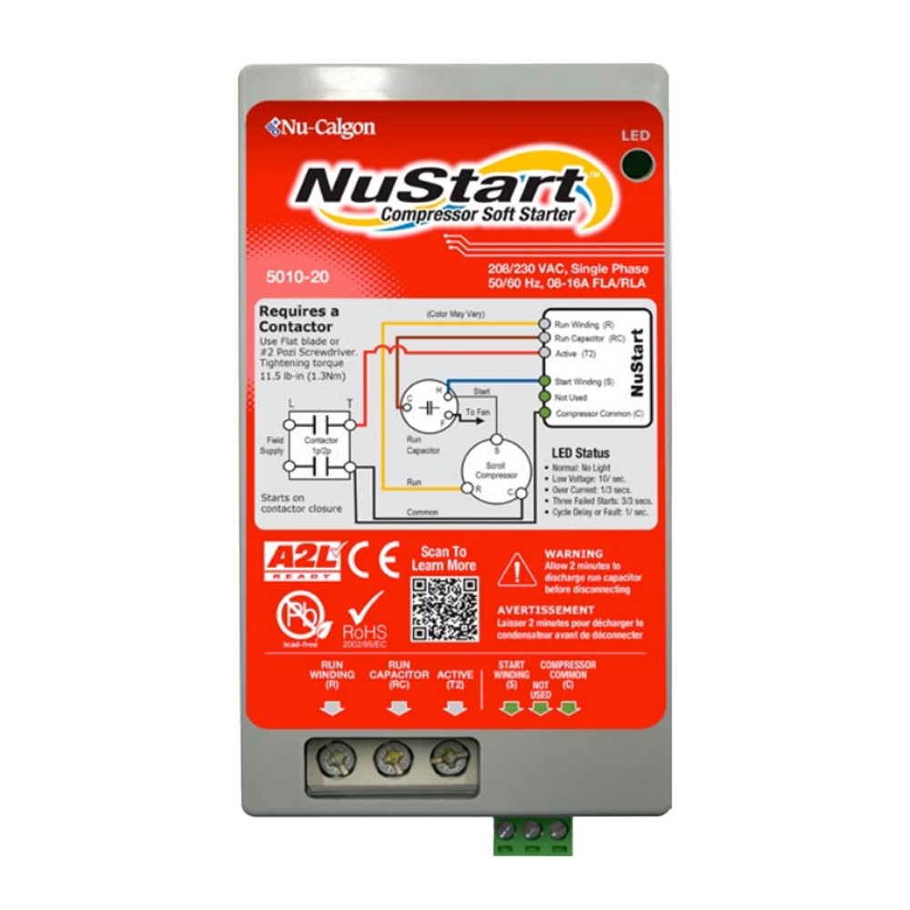 Nu-Calgon 5010-20 NuStart Soft Starter Single Phase 208-230VAC 8-16A RLA gallery