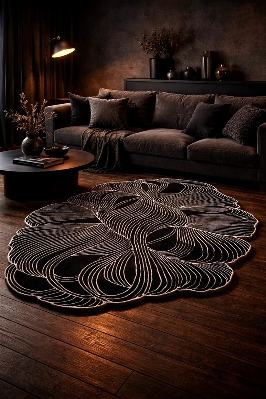 Irregular Shape Handmade Carpet Custome Rug Hand Tufted Area Rug Guest Room 8x10 gallery