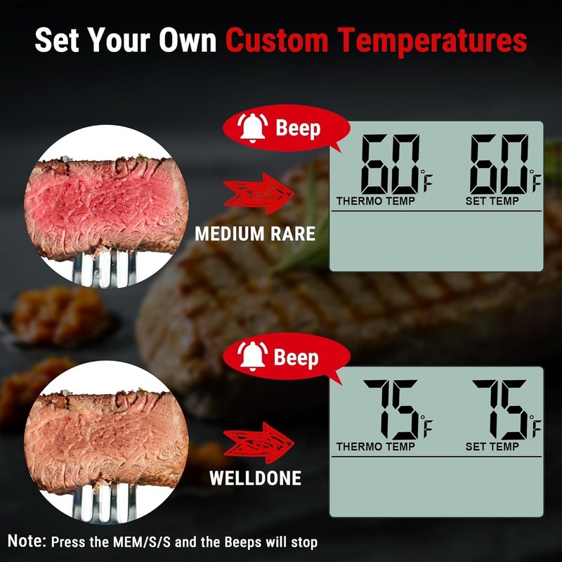 Precision Meat Thermometer with Timer & Programmable Alarm for Flawless Cooking gallery
