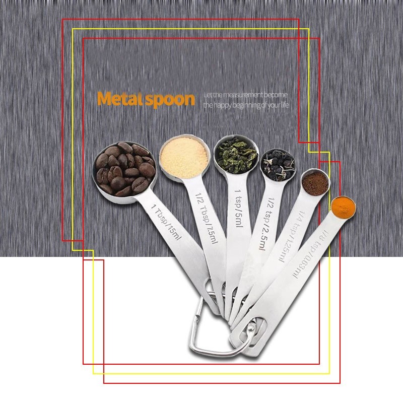 Stainless Steel Measuring Spoons Kit Measuring Spoons with 4 Teaspoons and 2 Ta gallery