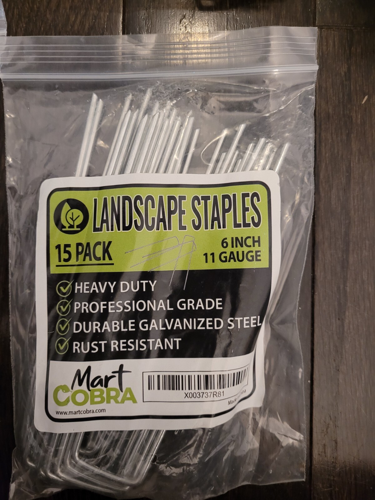 COBRA 6 Inch Galvanized Landscape Staples 15 Pack 11 Gauge Anti-Rust Heavy Duty gallery