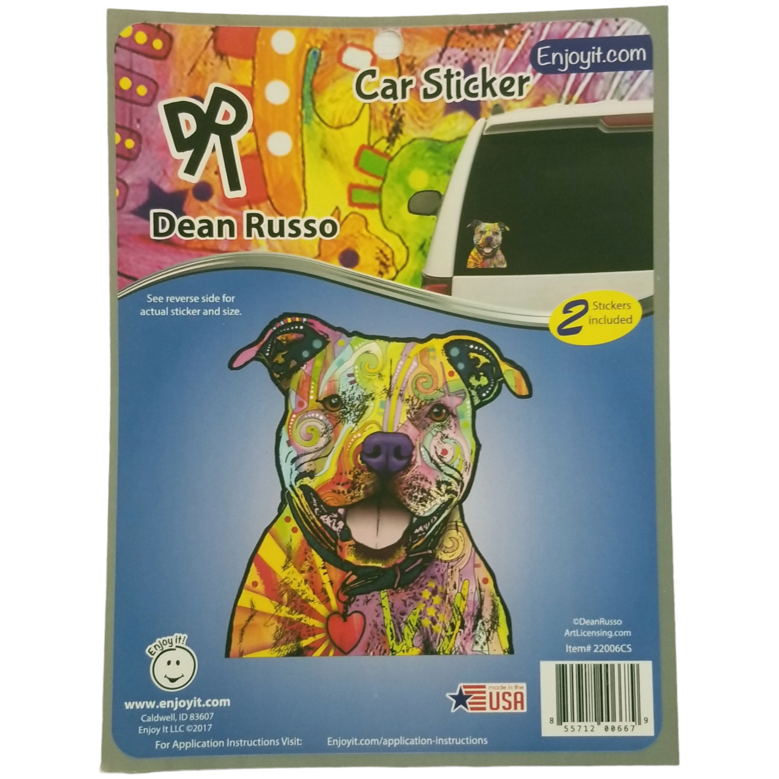 EnjoyIt Dean Russo Car Sticker 22006CS Art Licensing Friendly Colorful Dog Bully gallery
