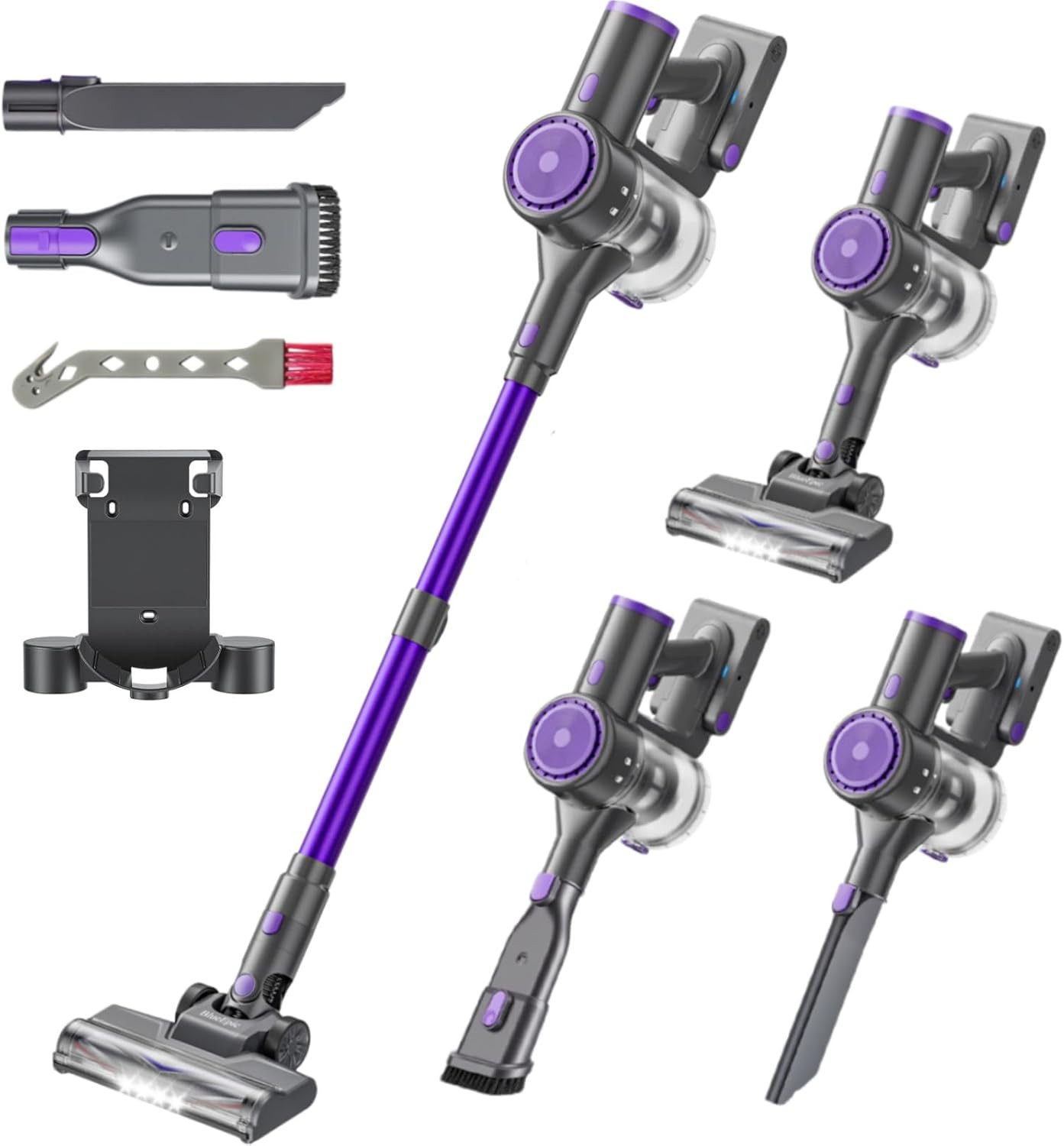 Powerful Cordless Vacuum Cleaner 45KPA, 45Mins Runtime, Adjustable Modes, Purple gallery
