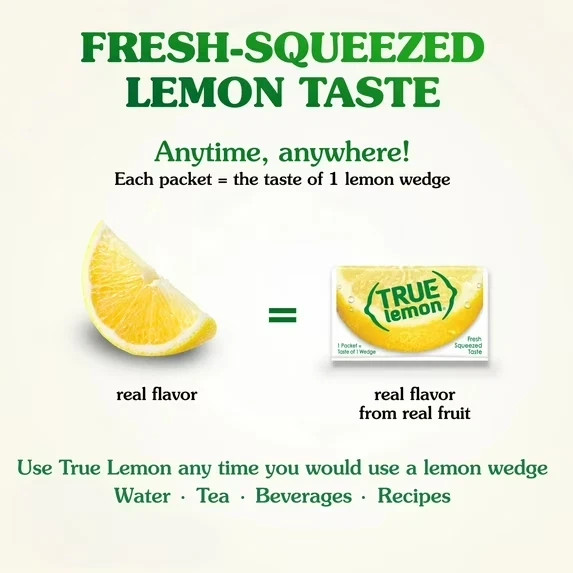 True Lemon Crystallized Water Enhancer Powder, 0 Calorie Lemon Flavor, 1.41 oz gallery