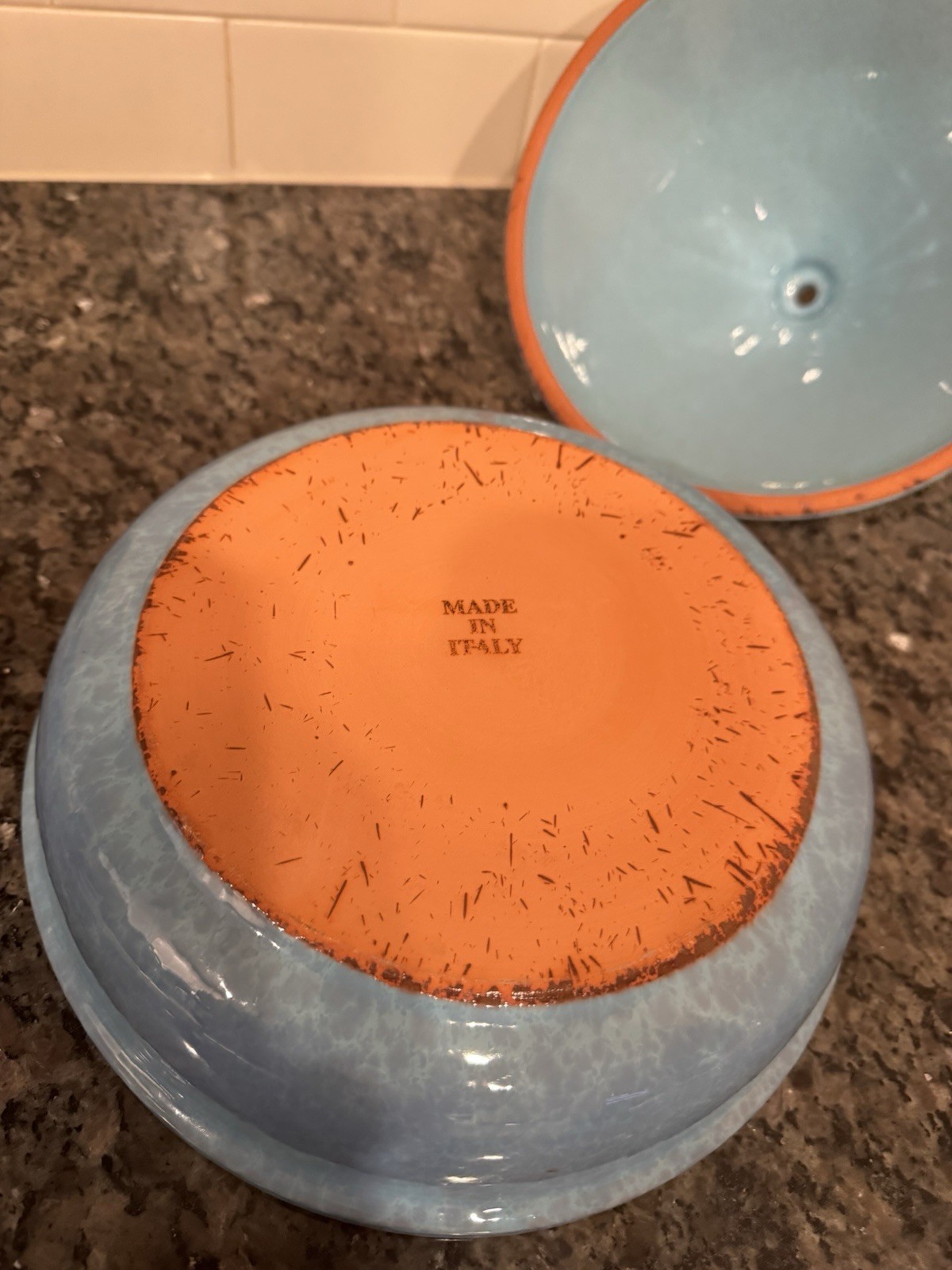 Blue Terracotta Ceramic Tagine With Lid Base Pan Gas Electric Compatible Italy gallery