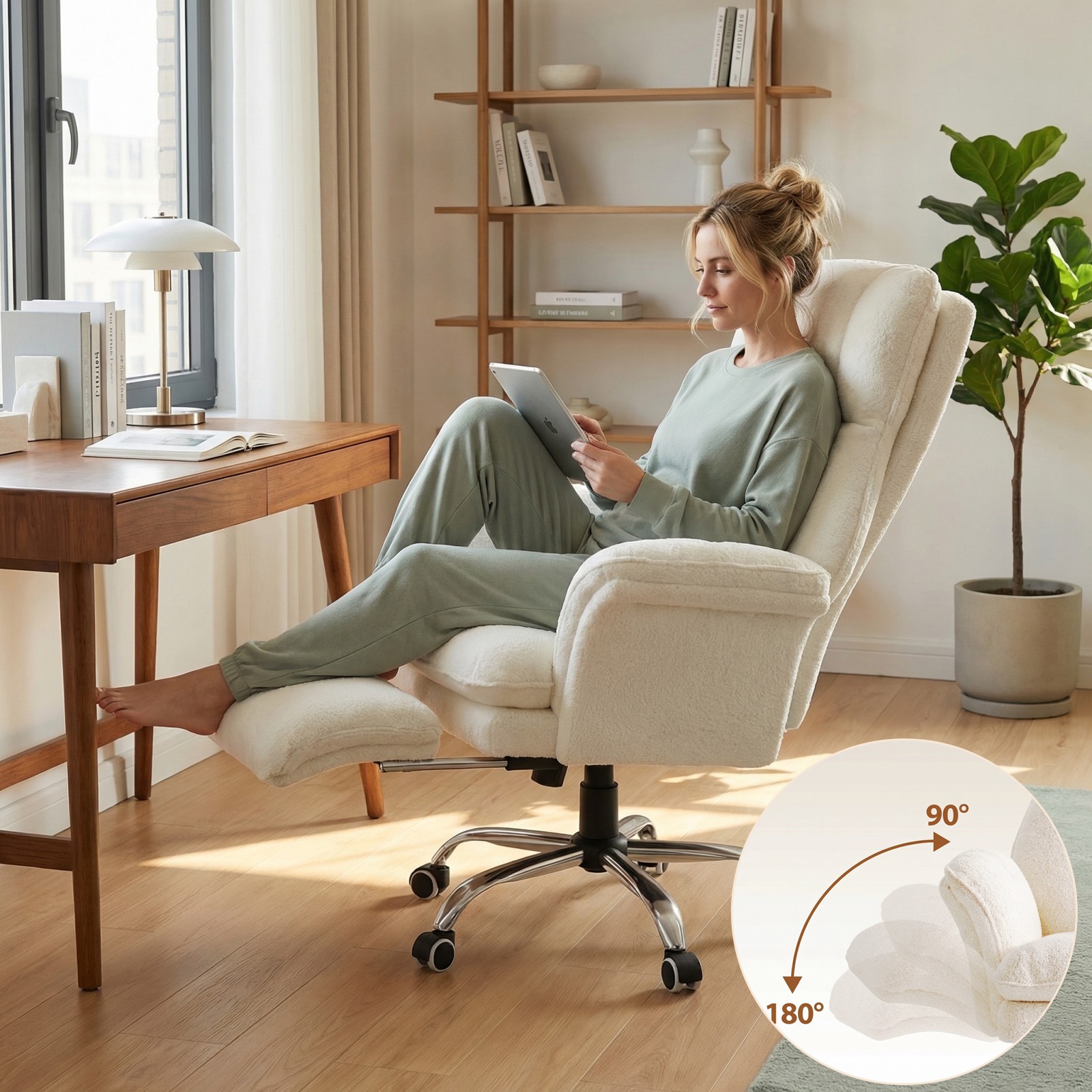 High Back Office Chair Ergonomic Computer Gaming Chair with Armrest Footrest Big gallery