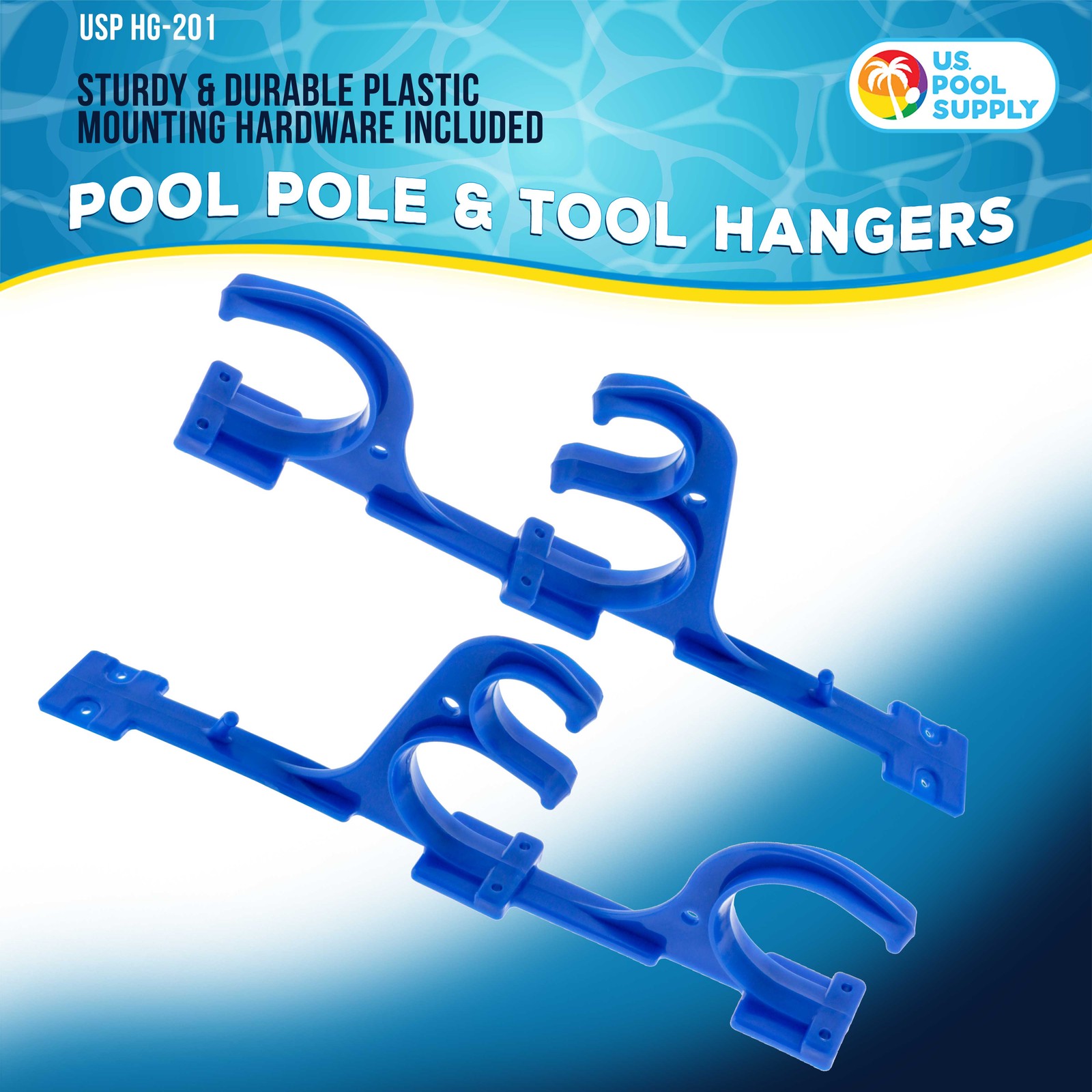 Plastic Swimming Pool Hanger Set, Hold Telescopic Poles, Nets, Brushes, Vacuums gallery
