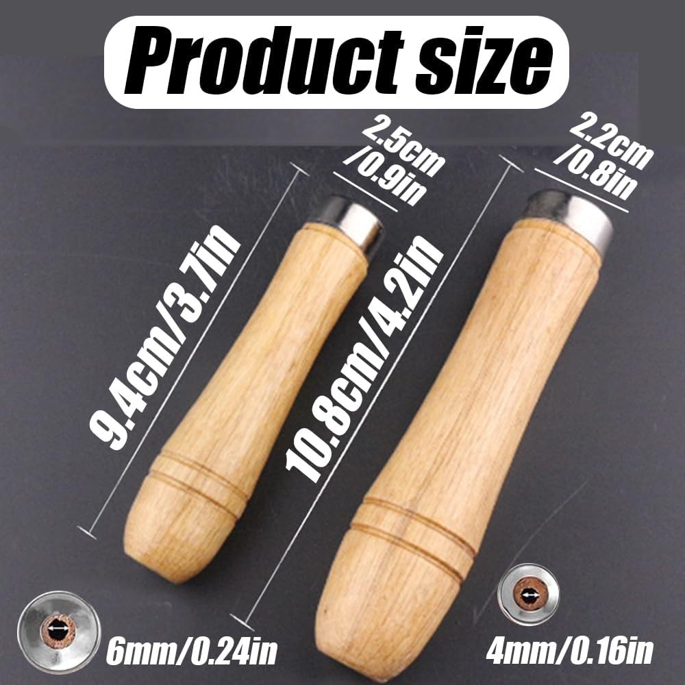 12PCS Wooden File Handles, Large & Medium Wood Handles with Metal Collars gallery