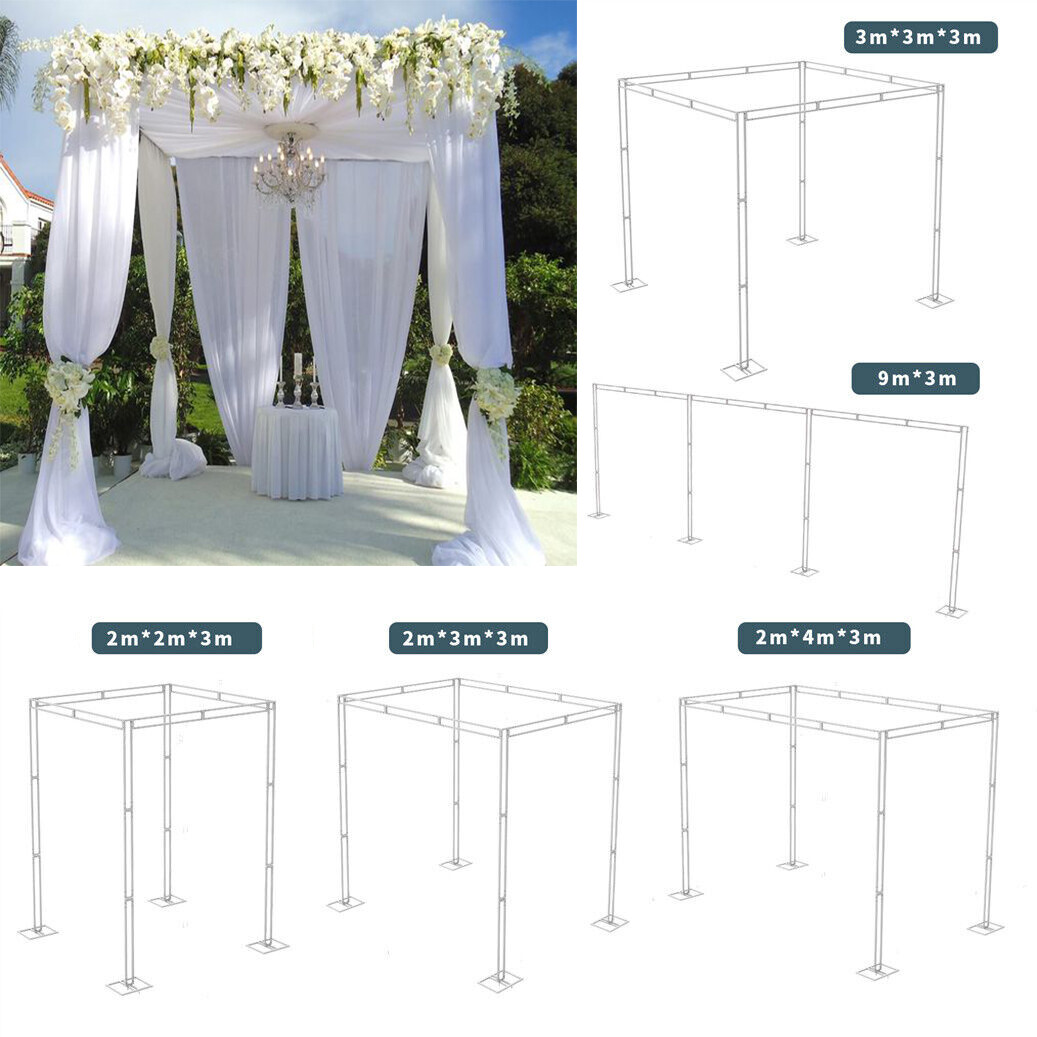3ft/6ft/10ft Wedding Canopy Chuppah Drape Stand Heavy Duty Square Pipe Frame Kit gallery