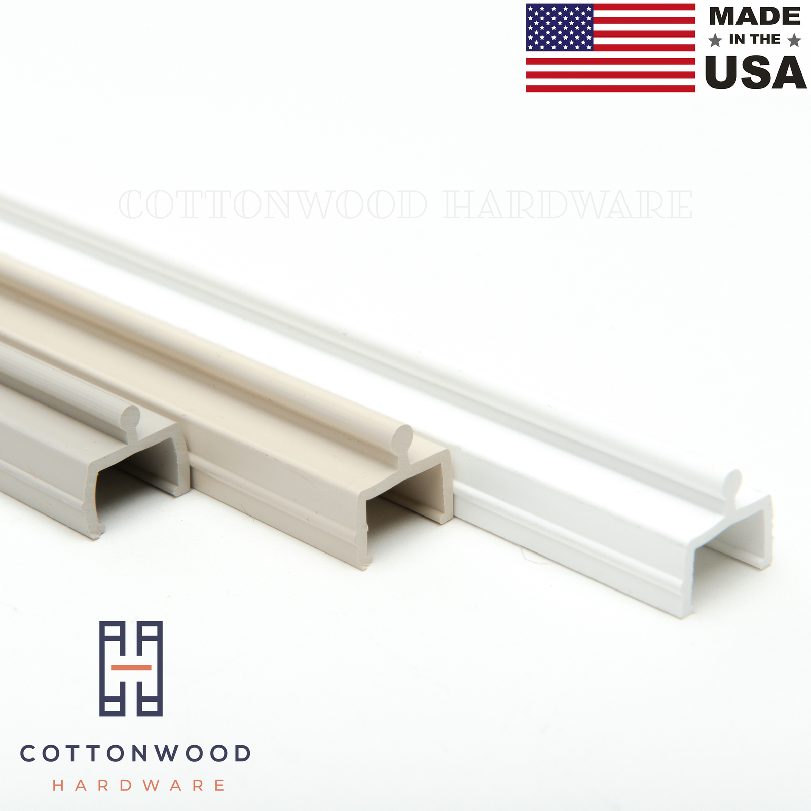 Sliding Screen Door Track 72" White Almond Taupe Vinyl MADE IN THE USA gallery