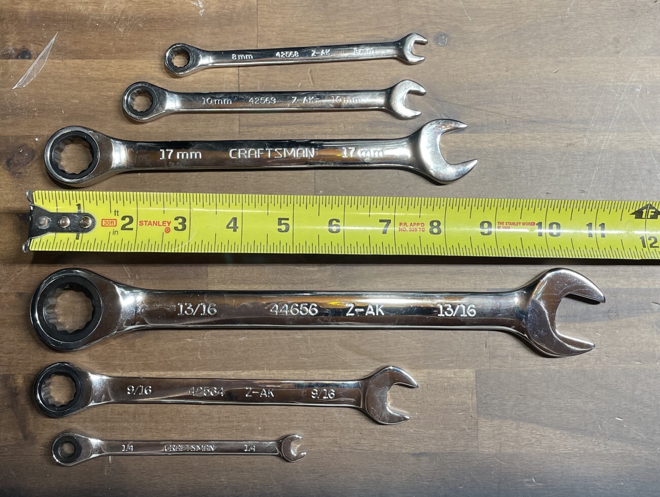 New Craftsman Ratcheting Combination Wrench Any Size Metric / SAE/Inch Polished gallery