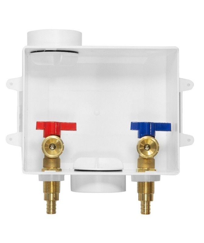 EFIELD Washing Machine Outlet Box , 1/4 Turn Brass Valves , 1/2" Crimp Pex Inlet gallery
