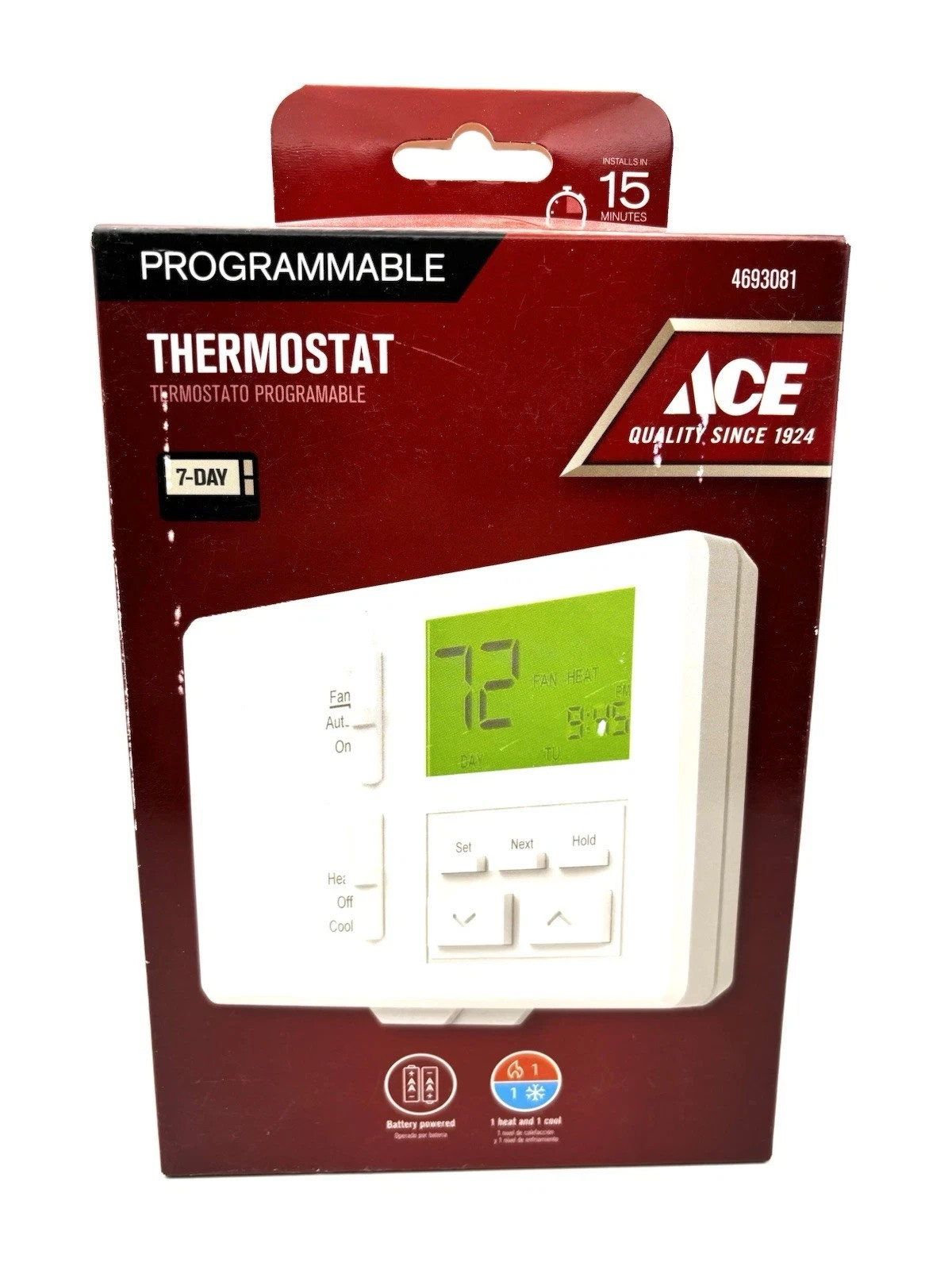 Ace Programmable Thermostat 1 Heat/ 1 Cool Setting 4693081 New gallery
