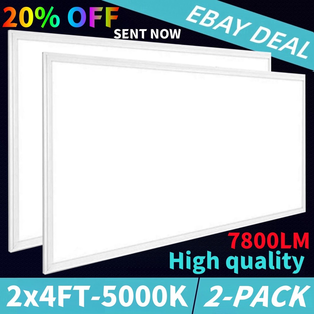 4Pack - 40 Pack 2x4 FT LED Flat Panel Light Drop Ceiling Office Fixture, 8400 LM