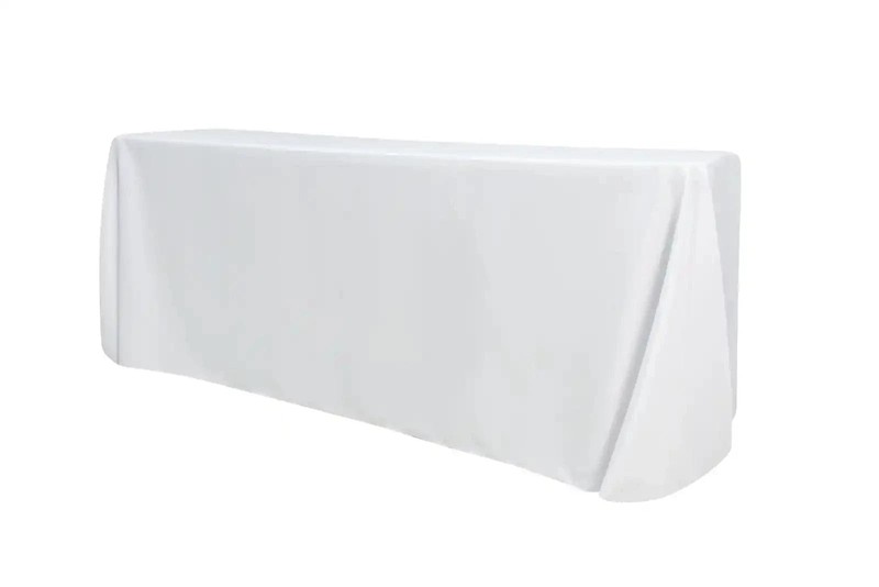 5-Pack White Polyester Rectangle Tablecloth 190gsm 90" x 132" by Chivari gallery